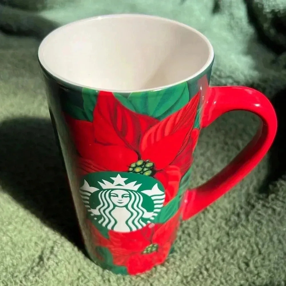 Starbucks Poinsettia Ceramic 16oz Tumbler‎